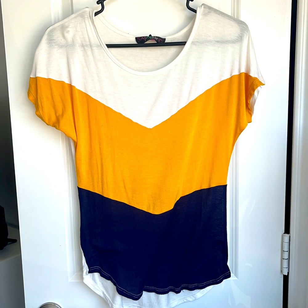 Mustard and Navy Top